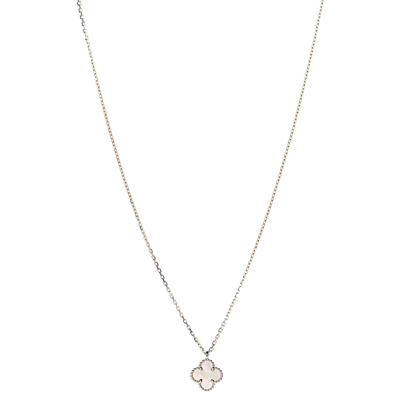 18K Yellow Gold Mother of Pearl Sweet Alhambra Pendant Necklace