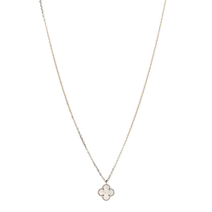 Van Cleef & Arpels 18K Yellow Gold Mother of Pearl Sweet Alhambra Pendant Necklace 1 of 6