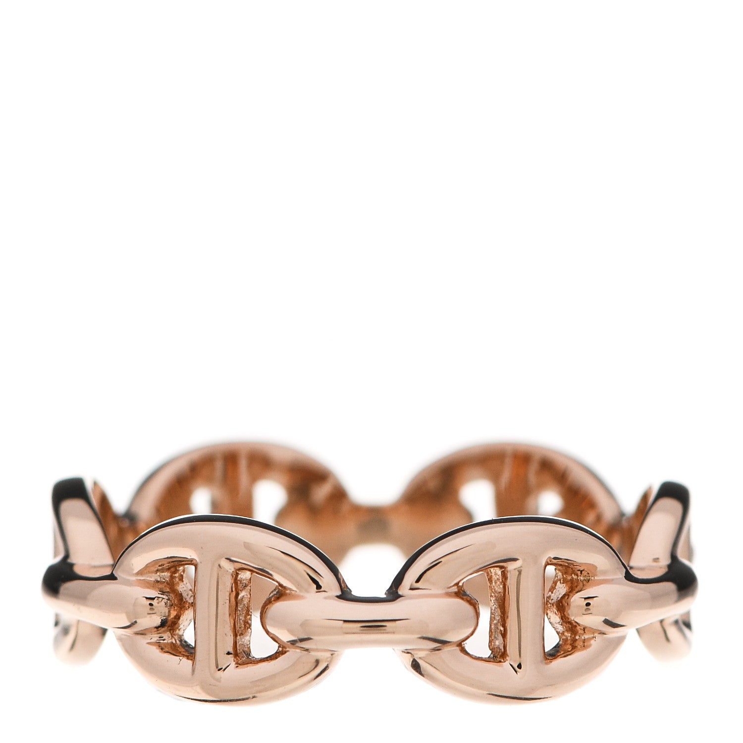 Hermes 18K Rose Gold PM Chaine D'Ancre Enchainee Ring 52 6 3 of 6