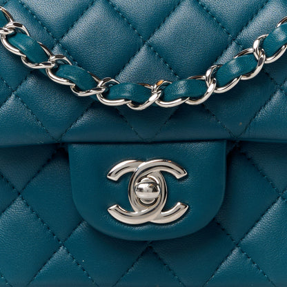 Chanel Lambskin Quilted Mini Rectangular Flap Blue 9 of 12