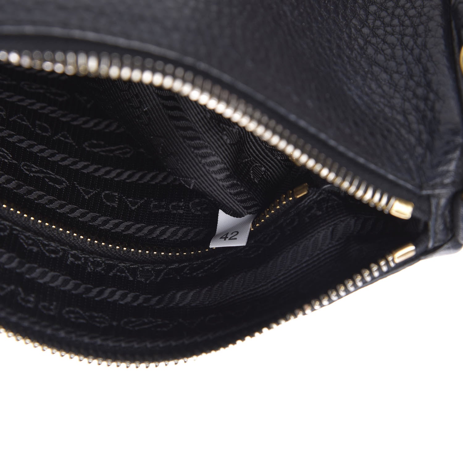 Prada Vitello Daino Pochette Bag Black 7 of 10