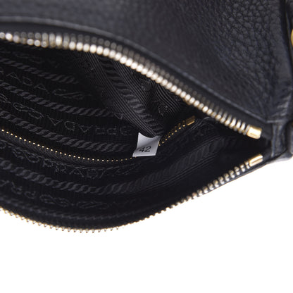 Prada Vitello Daino Pochette Bag Black 7 of 10