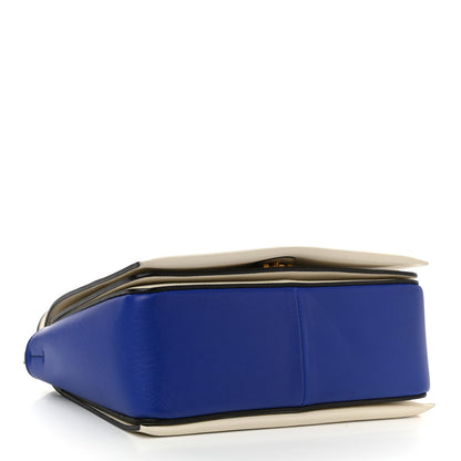 Celine Shiny Smooth Calfskin Medium Frame Shoulder Bag Ivory Royal Blue 4 of 20
