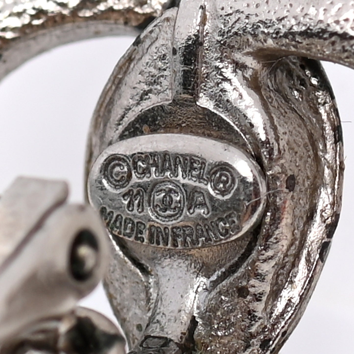 Pearl Crystal CC Drop Earrings Silver