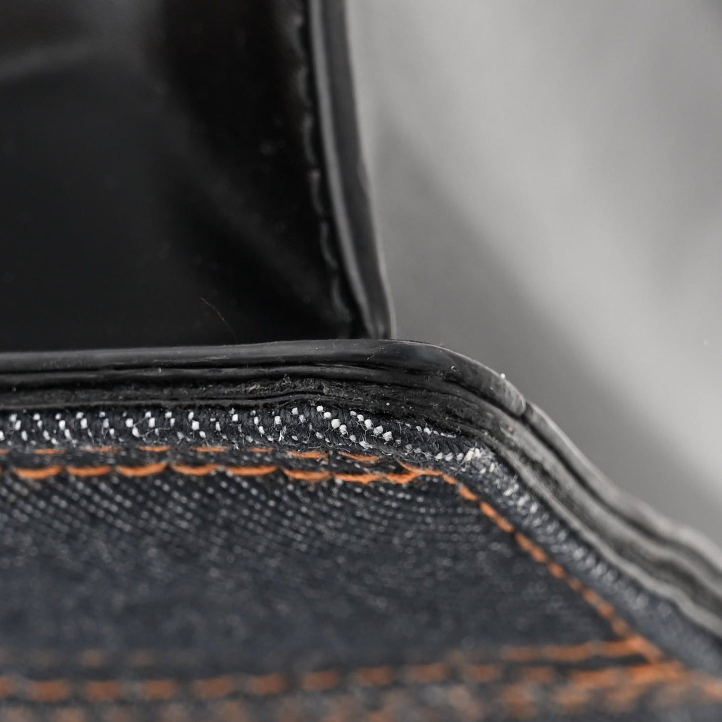 ALEXANDER MCQUEEN Denim Calfskin Small Slash Bag Blue Black