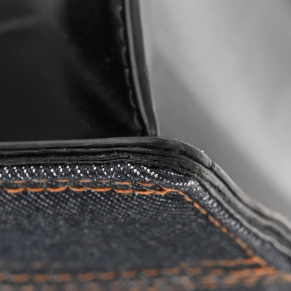 Alexander McQueen ALEXANDER MCQUEEN Denim Calfskin Small Slash Bag Blue Black 15 of 15