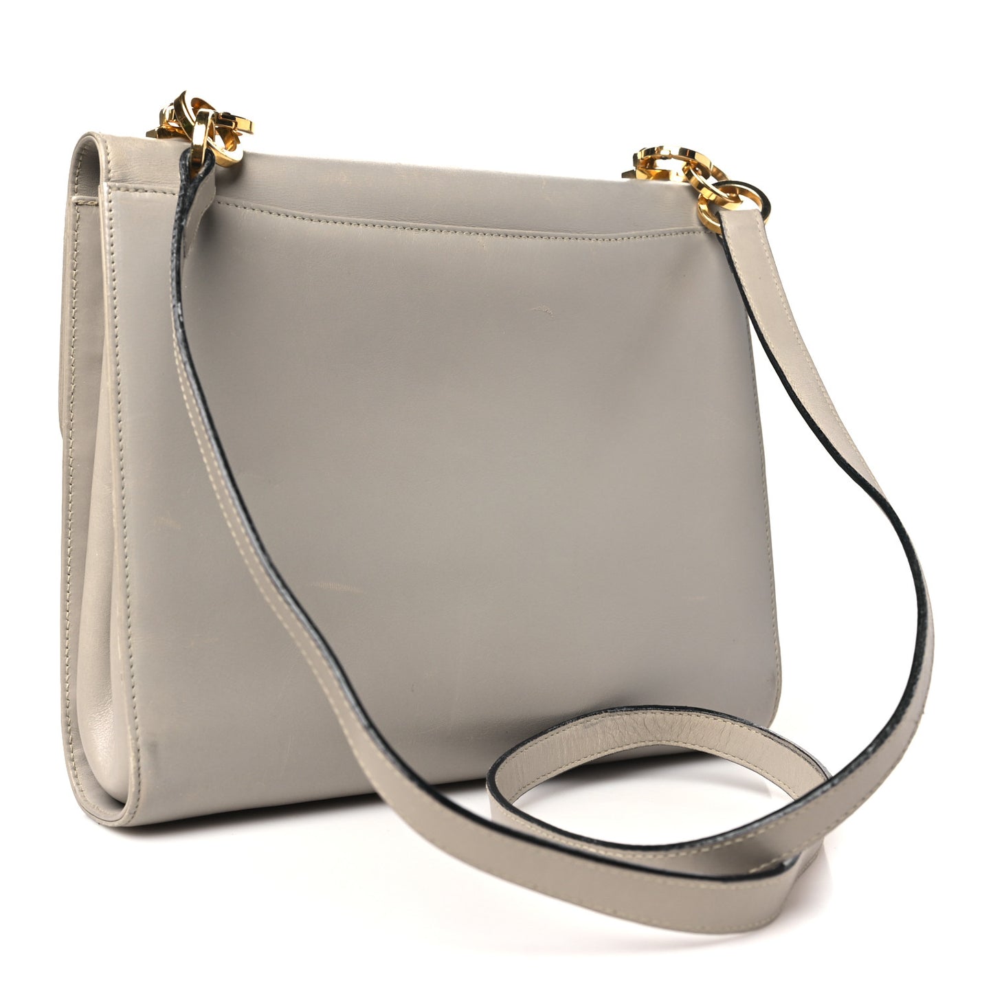 Calfskin Gancio Lock Satchel Grey