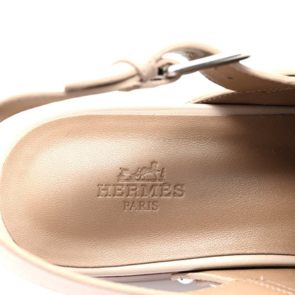 Hermes Toscan Calfskin Hermoine Mules 39 Beige Marfa 8 of 9