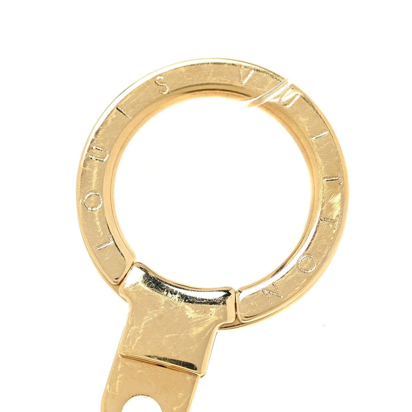 Brass Enamel Fleur De Monogram Bag Charm Chain Gold
