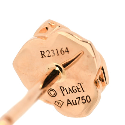Piaget 18K Rose Gold Diamond Rose Earrings 4 of 5