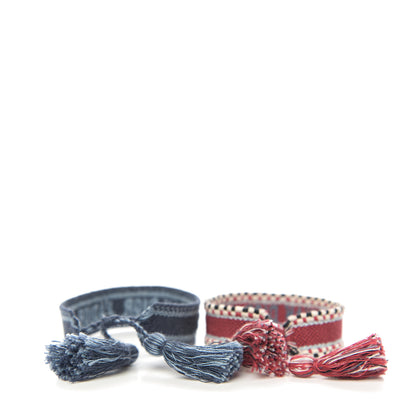 Christian Dior Woven Cotton J'Adior Friendship Bracelet Set 2 of 3