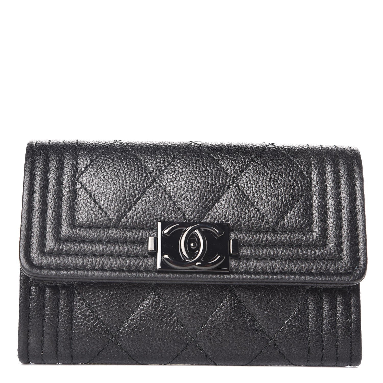 Chanel Caviar Quilted Boy Flap Card Holder So Black 1 of 9