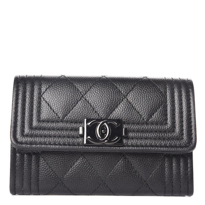 Chanel Caviar Quilted Boy Flap Card Holder So Black 1 of 9