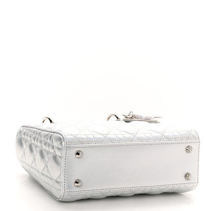 Christian Dior Iridescent Metallic Lambskin Cannage Small My ABCDior Lady Dior Silver 4 of 11