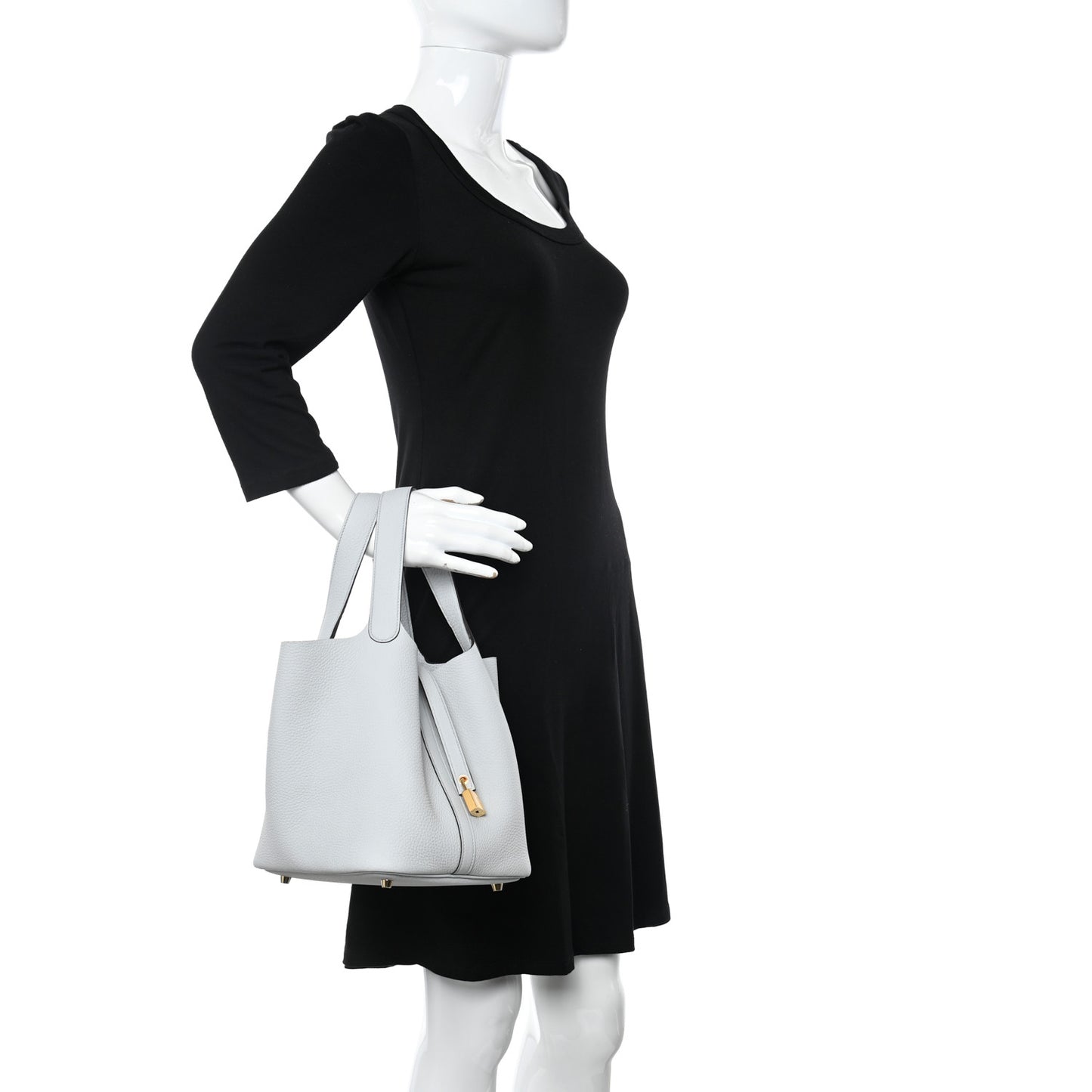 Taurillon Clemence Picotin Lock 22 MM Bleu Pale