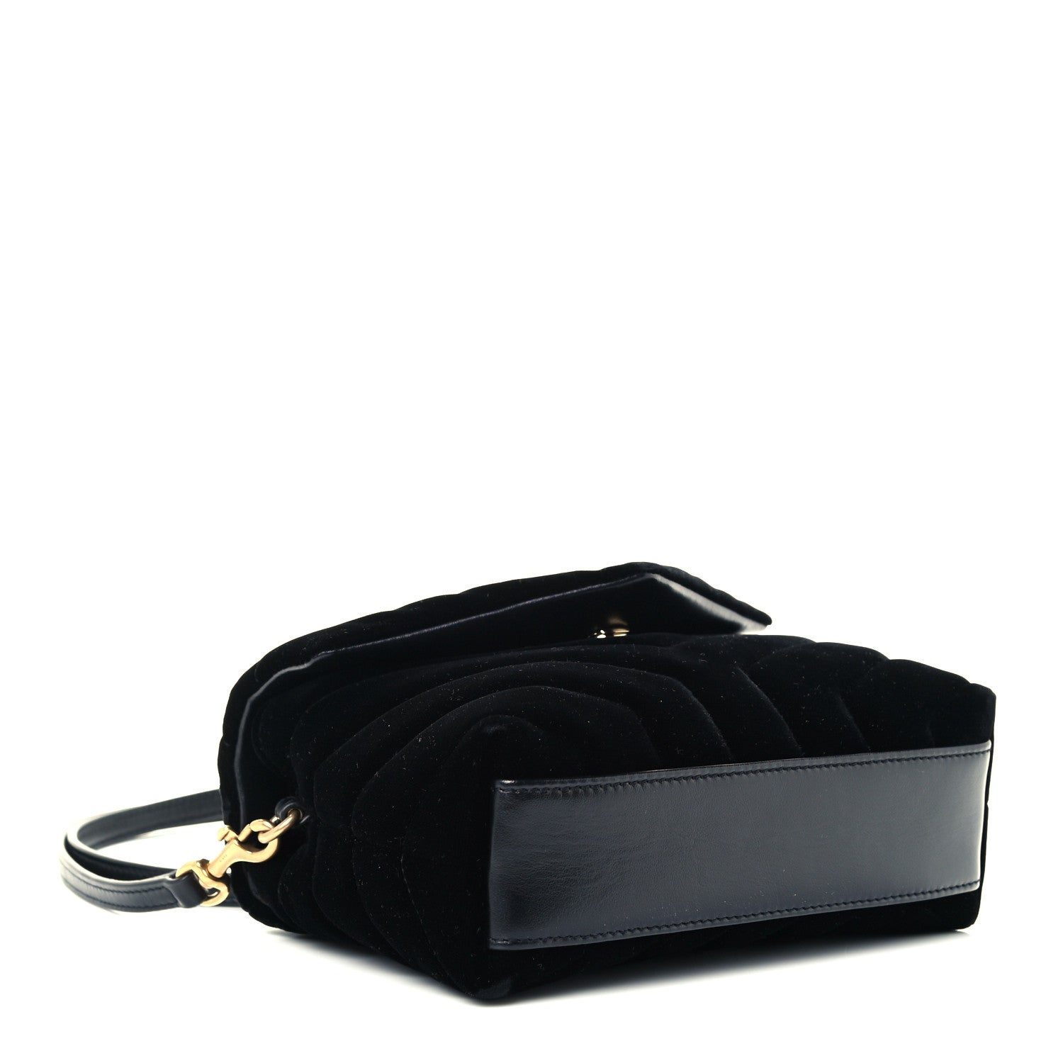 Saint Laurent Velvet Y Quilted Monogram Toy Loulou Chain Satchel French Black 4 of 12
