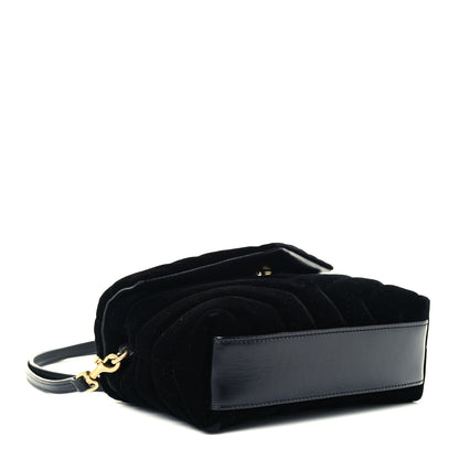 Saint Laurent Velvet Y Quilted Monogram Toy Loulou Chain Satchel French Black 4 of 12