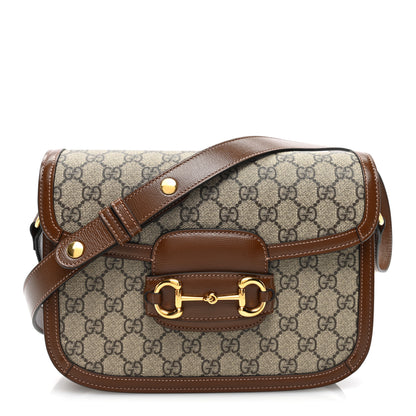 Gucci GG Supreme Monogram Horsebit 1955 Shoulder Bag Beige Brown Sugar 1 of 10