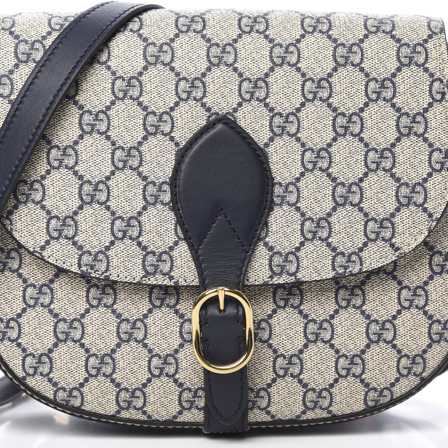 GG Supreme Monogram Small Messenger Shoulder Bag Beige Blue Navy
