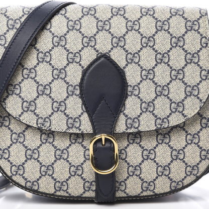 Gucci GG Supreme Monogram Small Messenger Shoulder Bag Beige Blue Navy 8 of 13