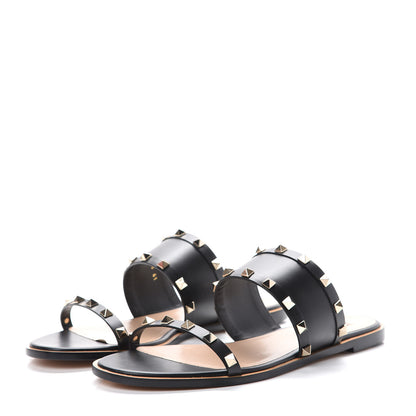 Valentino Garavani Nappa Rockstud Flat Sandals 41 Black 3 of 12