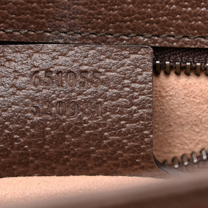 Gucci GG Supreme Monogram Textured Dollar Calfskin Web Small Ophidia Padlock Top Handle Bag Beige Ebony New Acero 7 of 11