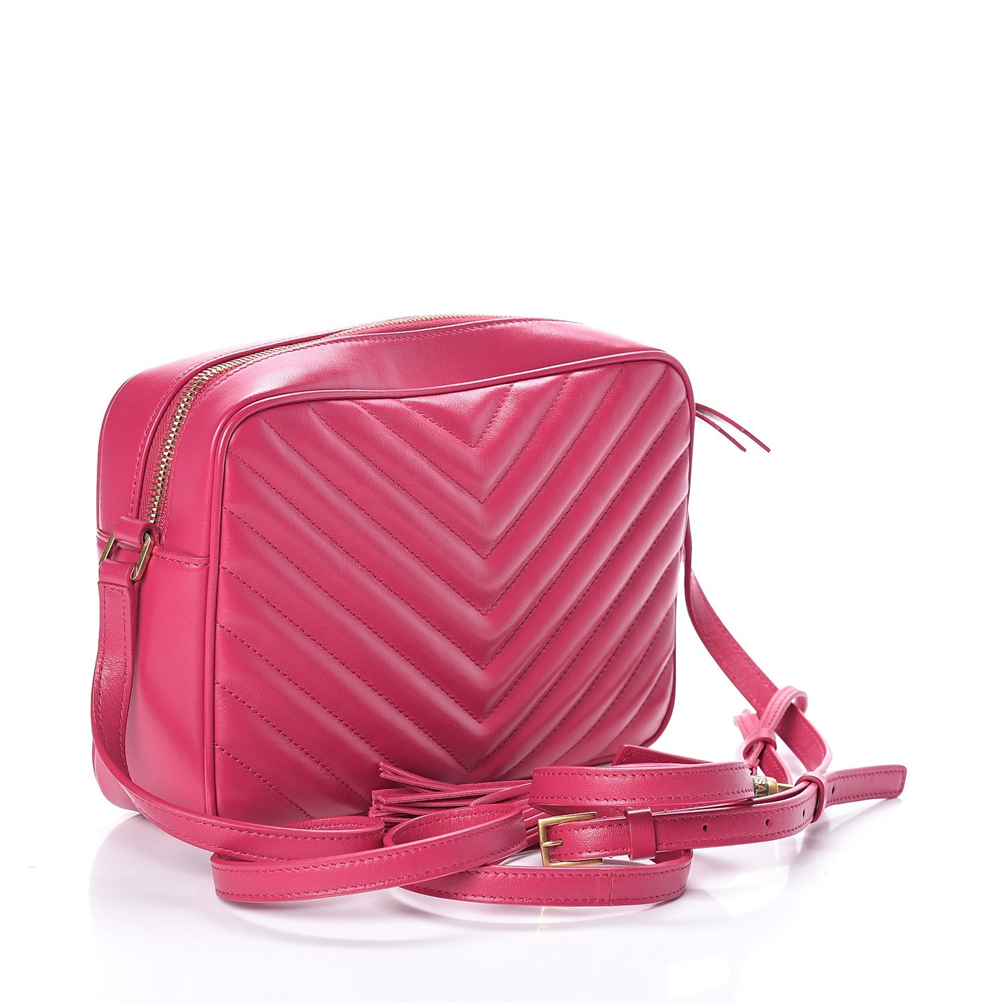 Calfskin Matelasse Monogram Lou Camera Bag Bright Pink
