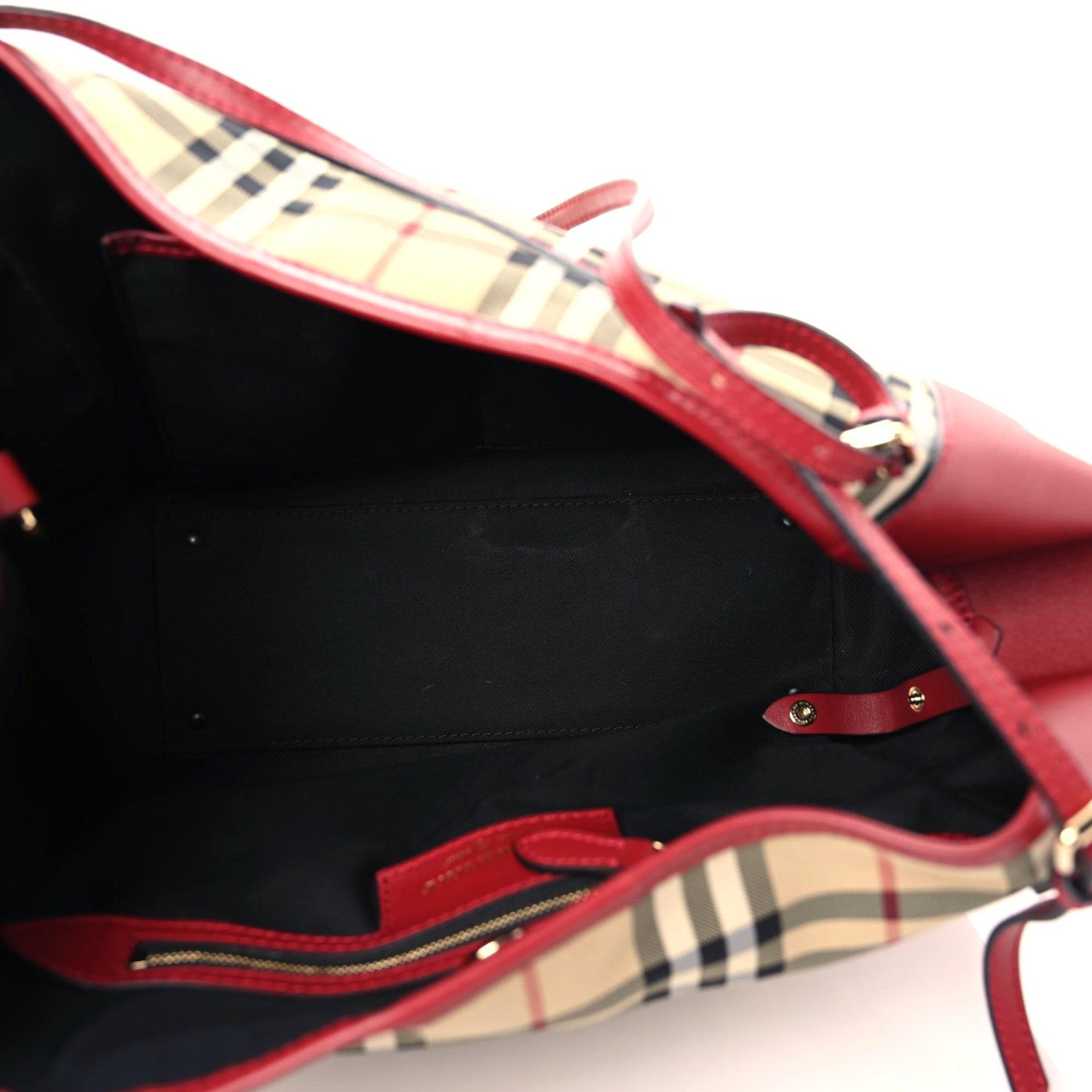 Burberry Horseferry Check Small Canterbury Tote Honey Parade Red 3 of 13
