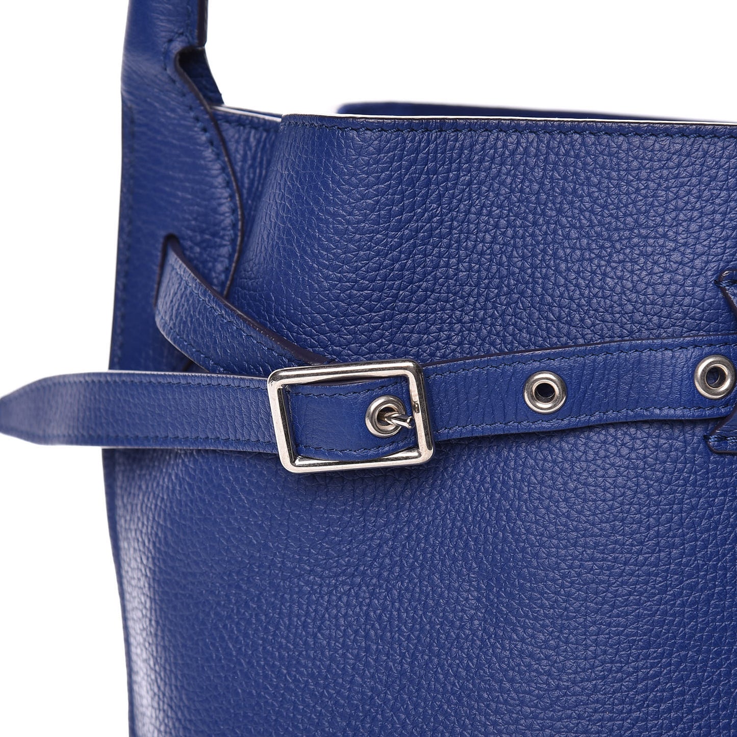 Supple Grained Calfskin Big Bag Bucket Cobalt