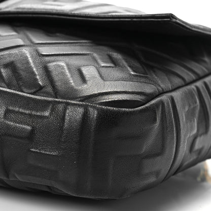 Fendi Nappa FF 1974 Embossed Large Baguette Black 8 of 10