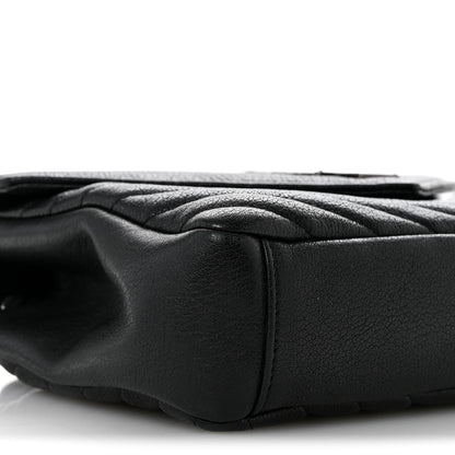Saint Laurent Sheepskin Matelasse Chevron Monogram Medium College Bag Black 9 of 14