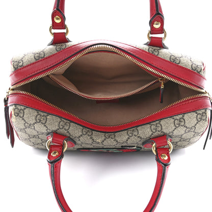 Gucci GG Supreme Monogram Kingsnake Heart Embroidered Small Boston Red 5 of 13