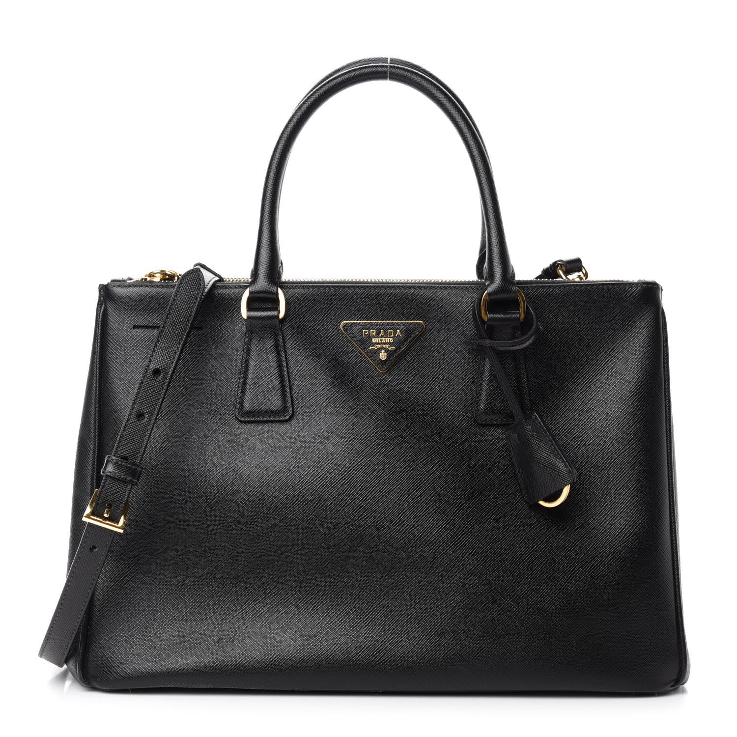 Prada Saffiano Medium Galleria Double Zip Tote Black 1 of 13