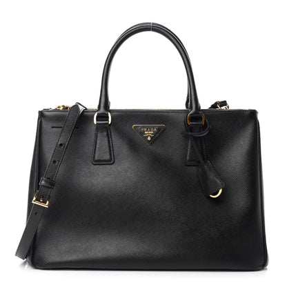 Prada Saffiano Medium Galleria Double Zip Tote Black 1 of 13