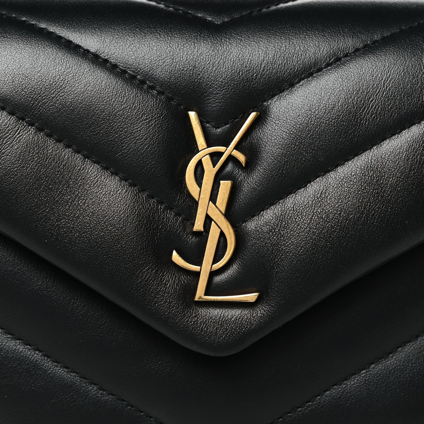 Calfskin Y Quilted Monogram Toy Loulou Crossbody Bag Black