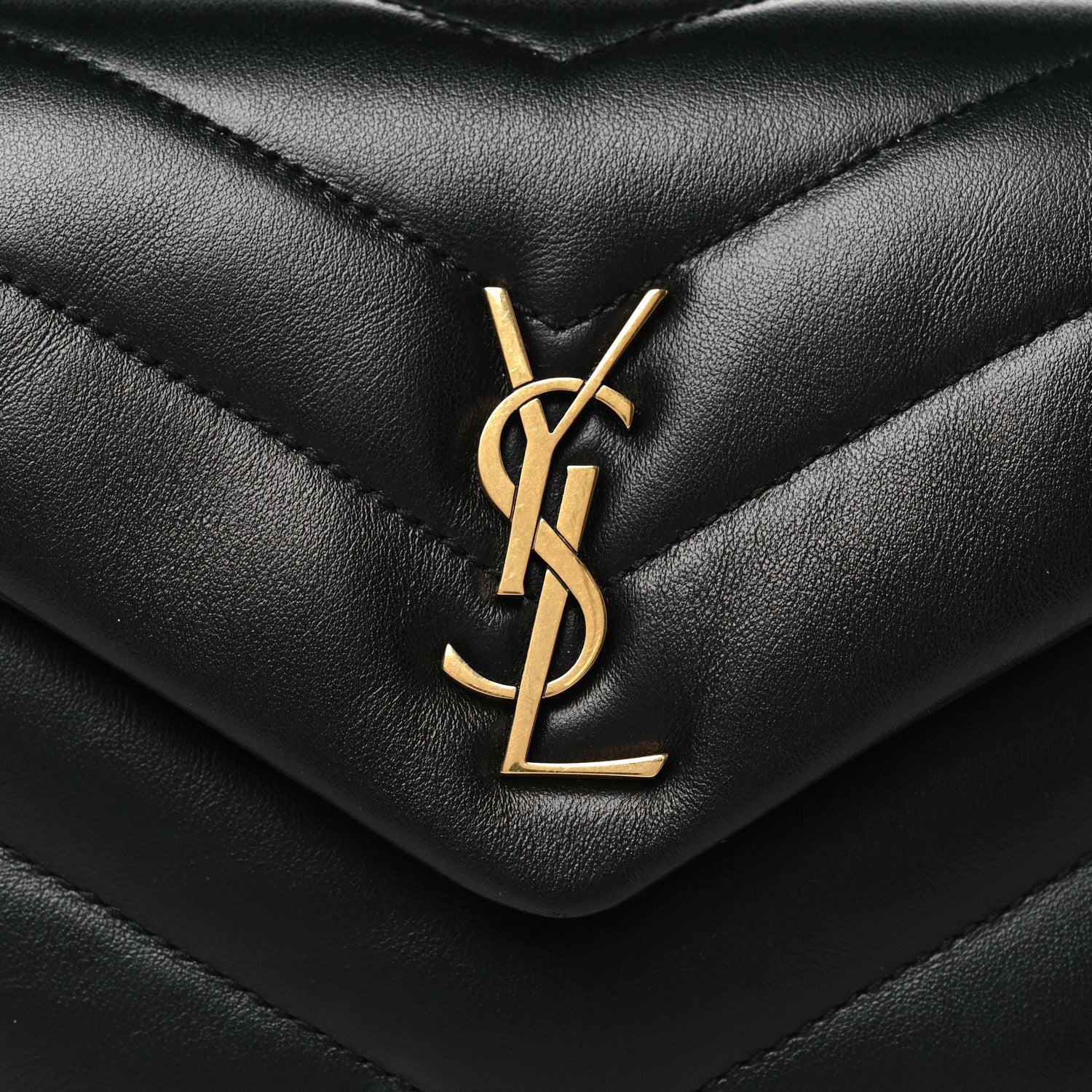 Saint Laurent Calfskin Y Quilted Monogram Toy Loulou Crossbody Bag Black 8 of 10