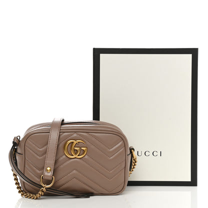 Gucci Calfskin Matelasse Mini GG Marmont Chain Shoulder Bag Porcelain Rose 11 of 11