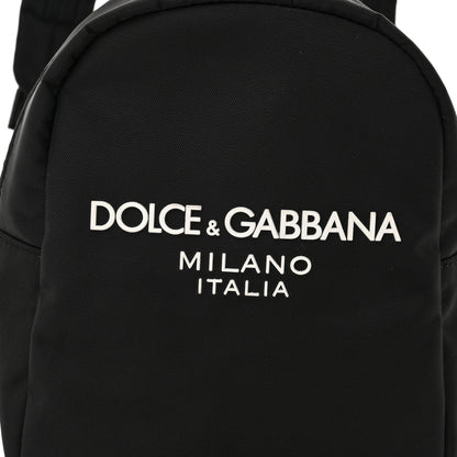 Dolce & Gabbana Nylon Logo Childrens Backpack Black 7 of 9
