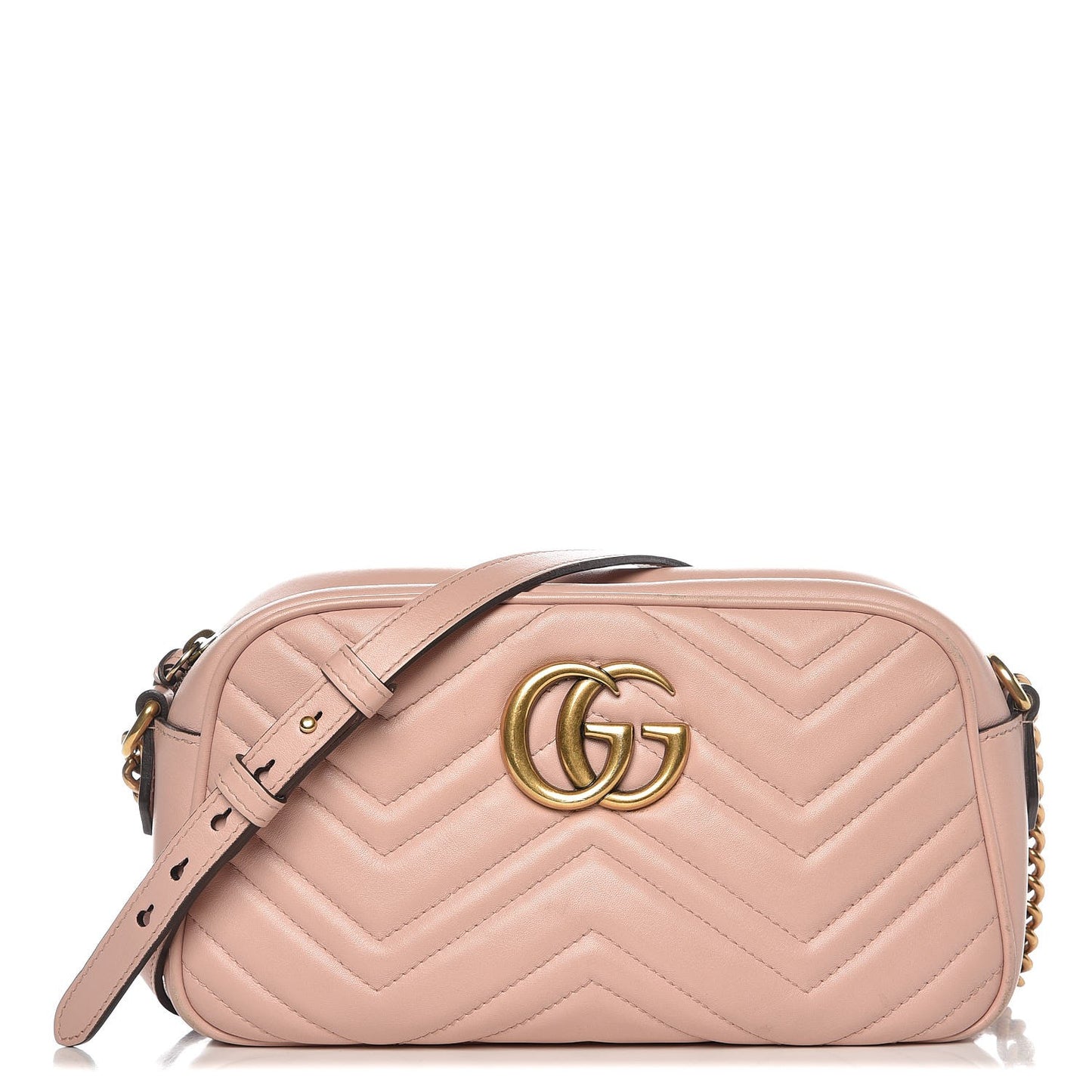 Calfskin Matelasse Small GG Marmont Chain Shoulder Bag Perfect Pink