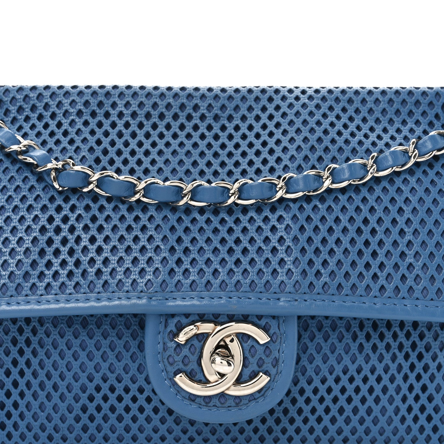 Chanel Perforated Calfskin Large Up In The Air Flap Blue 8 of 10