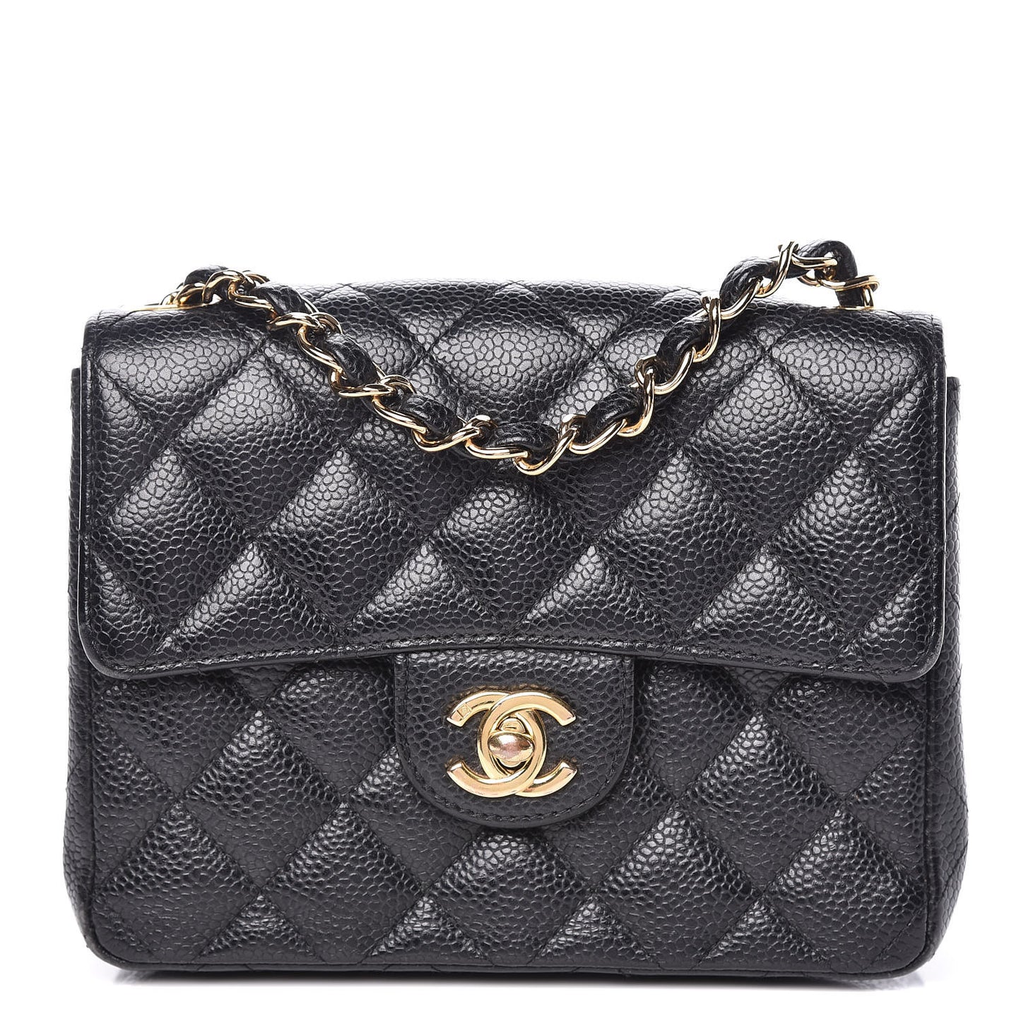 Caviar Quilted Mini Square Flap Black