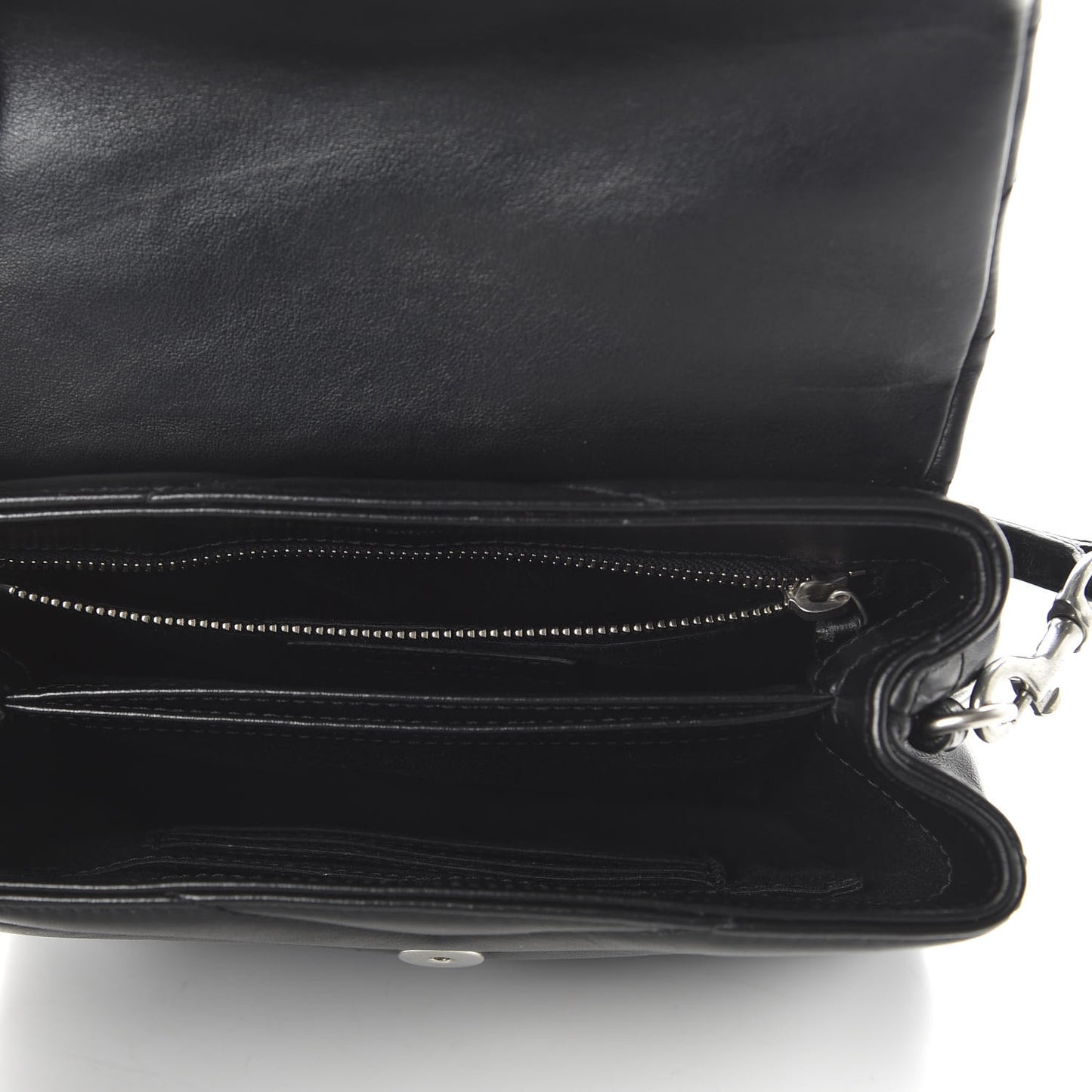 Calfskin Y Quilted Monogram Toy Loulou Crossbody Bag Black
