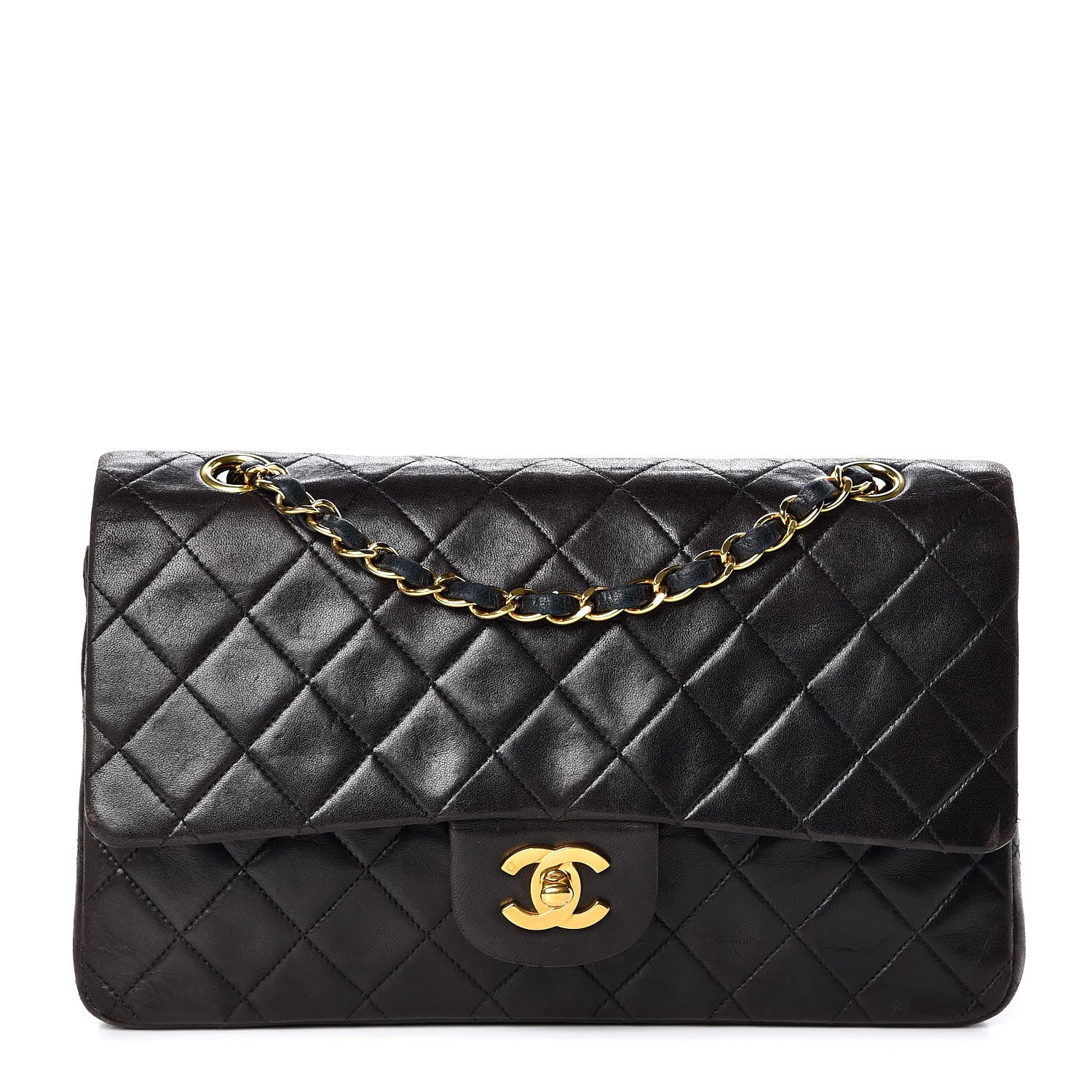 Chanel Lambskin Quilted Medium Double Flap Black 1 of 13