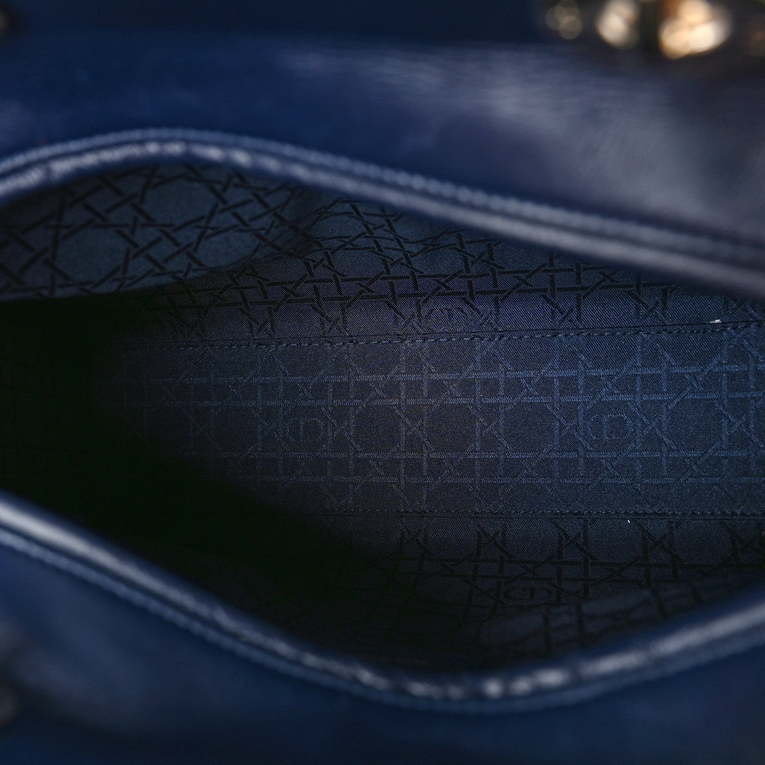 Christian Dior Lambskin Cannage Large Lady Dior Navy Blue 5 of 9