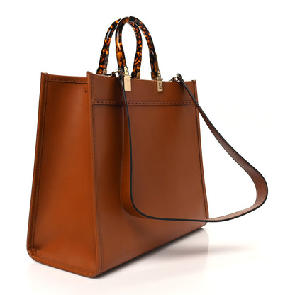 Fendi Vitello King Plexiglass Medium Fendi Sunshine Shopper Tote Cuoio 3 of 12