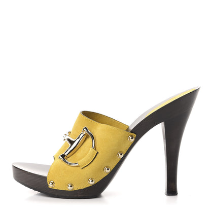 Gucci Suede Icon Bit Clog Slide Sandals 8.5 Citrus 1 of 11