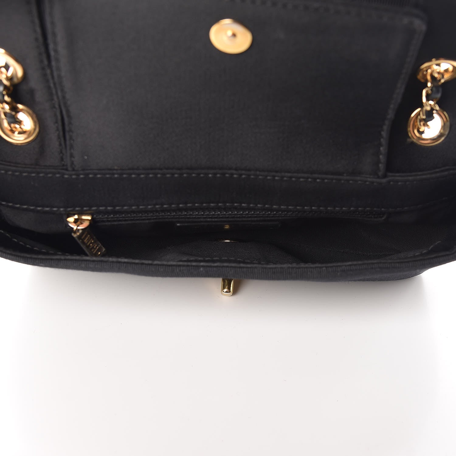 Chanel Grosgrain Satin Quilted Small Vintage Mademoiselle Flap Black 5 of 15