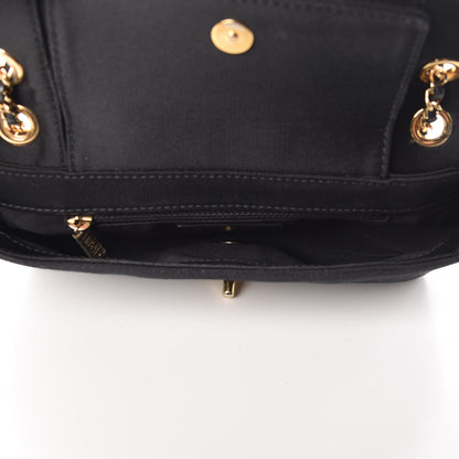Chanel Grosgrain Satin Quilted Small Vintage Mademoiselle Flap Black 5 of 15