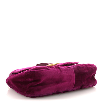 Gucci Velvet Matelasse Mini GG Marmont Shoulder Bag Fuchsia Violet Cyclamen 4 of 10