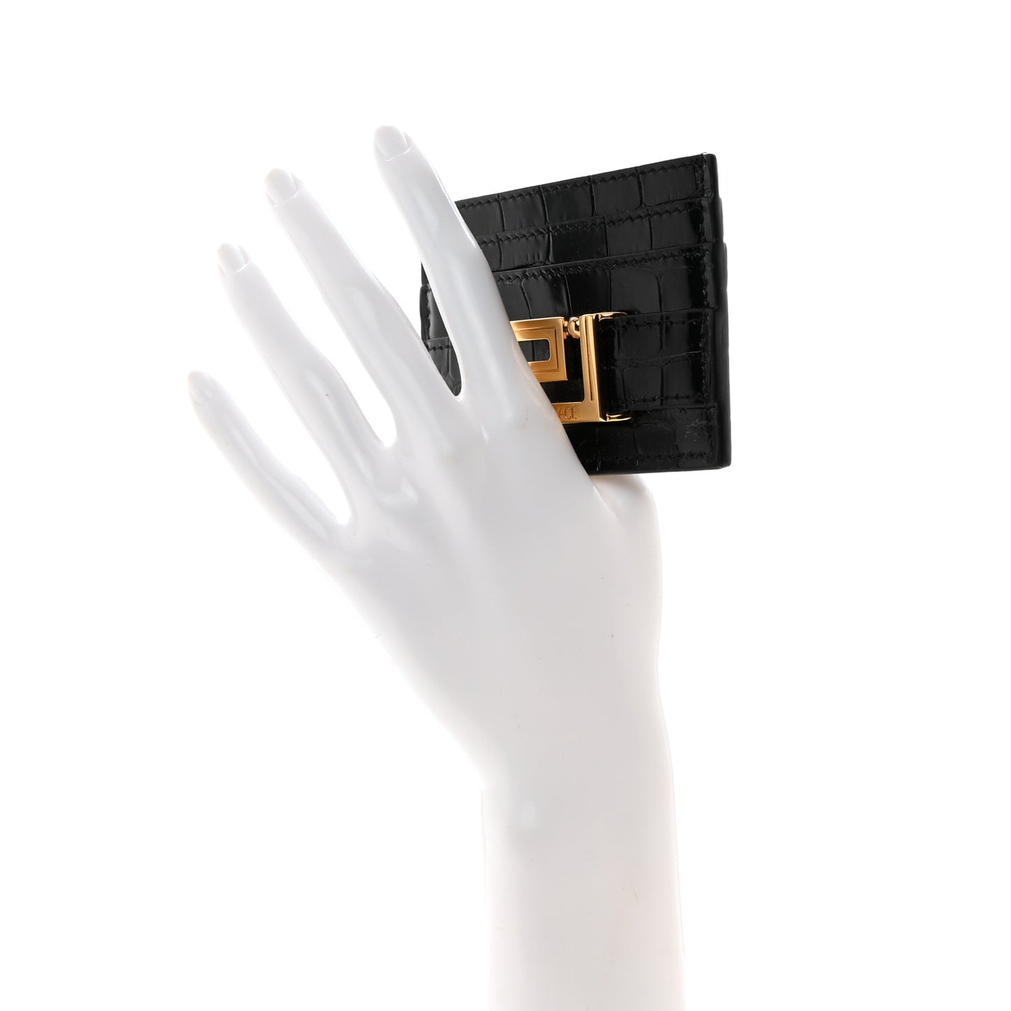 Calfskin Crocodile Embossed Greco Goddess Card Holder